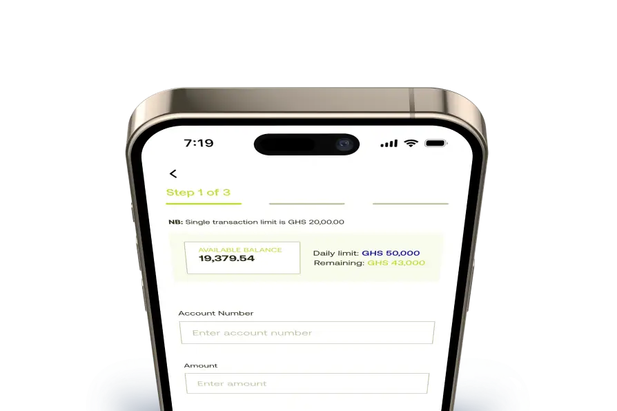 Mockup of a financial bank app