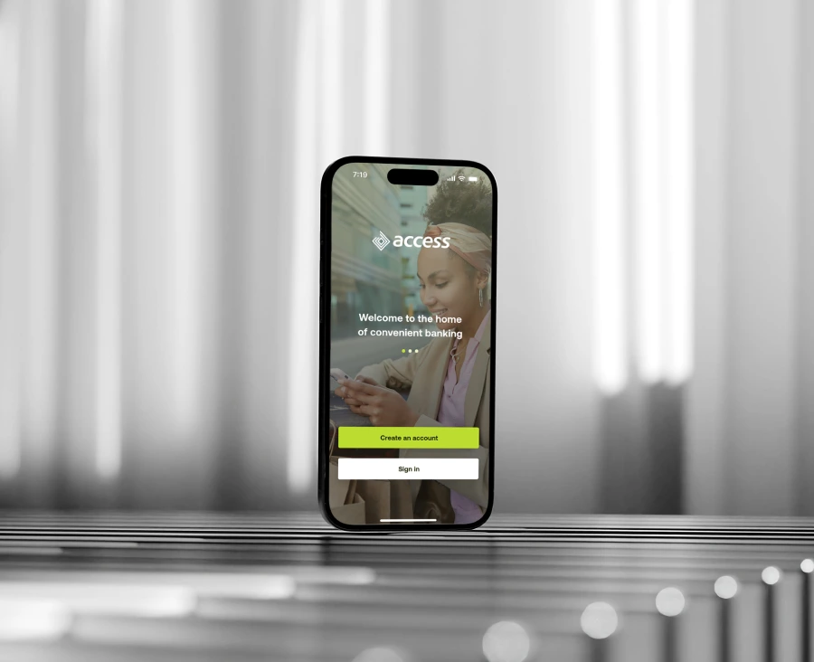 Onboarding screen of a bank app 